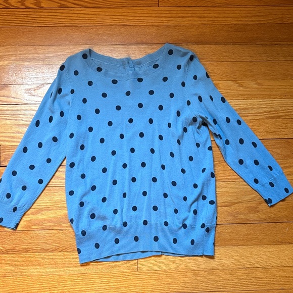 Boden Avery Light Blue Sweater with Button Back - Picture 3 of 7